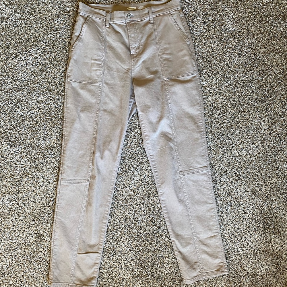 Straight Leg Khaki Colored Jeans
